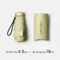 Light olive green ultra-compact 5-fold mini UV protection umbrella with storage pouch - Phone Pouch Design / 5-Fold 6-Ribs / Matcha Green