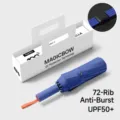 Blue 72-rib automatic folding umbrella with white gift box, UPF50+ sun and rain protection - 12K 72-Rib Automatic / Deep Sea Blue