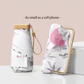 Mini-Sonnenschirm mit Blumenmuster und passender Clutch-Tasche für UV-Schutz - Antique Flower and Bird Stil (Mit Aufbewahrungstasche)