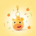 Niedlicher gelber Wasserschwein Plüsch Schlüsselanhänger Tasche Deko mit Orange - 8cm / Glücklich / Squishy Anhänger