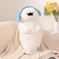 Soft white seal plush doll with blue headphones, adorable sleeping toy for gift - Headphone Seal / White / 70cm