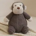Soft 8-inch brown plush monkey toy with cream-colored face and fuzzy texture for kids - Monkey