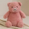 Soft and cute pink pig plush toy with fluffy texture for kids and weddings. - Pig