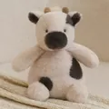 Adorable 8-inch soft stuffed cow plush toy in Nordic minimalist style cream color - Cow