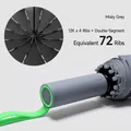 Automatic folding umbrella in Misty Grey with 72-rib equivalent reinforced handle detail - 72-Rib Contrast Color Series (Large) / Mist Grey