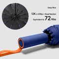 Deep blue automatic folding umbrella with reinforced 72-rib equivalent frame structure - 72-Rib Contrast Color Series (Large) / Deep Sea Blue