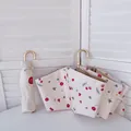 Élégant parapluie pliant rétro français avec motif cerise et poignée en J dorée - Style de Revêtement de Couleur à Crochet Doré / Parapluie pliable en 3 / Cerise Saule
