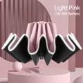 Automatic inverted umbrella with 10 ribs in light pink color for sun and rain protection - Luminous Inverted Oversized Series / 10 Ribs / Light Pink