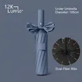 Blue 12-rib automatic folding umbrella UPF50+ with 105cm diameter - Little Mystery Series / 24 Ribs / Smoky Blue