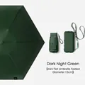 Mini dark green folding umbrella with storage case, 15cm folded diameter - Pocket Case / Smaller 6 Ribs / Night Green