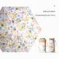 Compact floral mini folding sun umbrella for women, 14cm collapsed length for travel - 14cm 6-Fold Flat Style / Colorful Floral Butterfly (Baihua Pavilion)