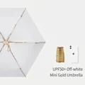 Compact UPF50+ 5-fold portable UV protection umbrella in elegant off-white finish - 6-Fold Mini Gold Umbrella / 14cm (Folded Diameter) / Off White