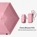 Compact cherry blossom pink foldable sun umbrella with storage case, 15cm folded - Pocket Case / Smaller 6 Ribs / Sakura Pink