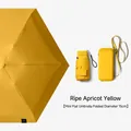 Mini portable flat sun and rain umbrella in ripe apricot yellow with 15cm closed diameter - Pocket Case / Smaller 6 Ribs / Apricot Yellow