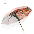 Paraguas plegable con protección UV y estampado floral en color rosa de pleno verano - Mar de Cerezos (Rosa de Pleno Verano)