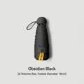 Obsidian black mini capsule umbrella for sun protection, featuring UPF 50+ and compact size - Without Case / 6 Ribs / Black