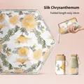 Compact floral umbrella with matching mini clutch bag, 14cm length when folded. - 14cm Folded Length / Golden Filament Fran (With Pouch)