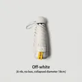 Portable off-white capsule sun umbrella with UPF50+ UV protection and 6-rib design - Without Case / 6 Ribs / Off White