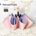 Paraguas plegable compacto de protección UV en rosa y violeta con una asa de lazo - Rosa Púrpura