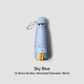 Sky blue lightweight capsule umbrella with UPF50+ UV protection and 6-rib structure - Without Case / 6 Ribs / Sky Blue