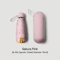 Compact pink capsule umbrella with 6-rib structure and matching hardshell case - With Capsule Case / 6 Ribs / Light Pink