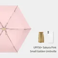 Ultra-compact cherry blossom pink UV protection mini pocket folding umbrella for sun - Light Pink (Mini Gold Series)