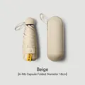 Compact off-white capsule sun umbrella with UPF50+ protection and matching hard case - With Capsule Case / 6 Ribs / Off White