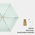 Mini UV protection folding sun umbrella in mint green with ultra-compact five-fold design - Mint Green (Mini Gold Series)