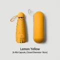 Compact yellow capsule umbrella with UV protection case and 6-rib folding design - With Capsule Case / 6 Ribs / Lemon Yellow