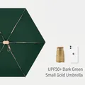 Premium UPF50+ dark green mini pocket umbrella with ultra compact folding design - Dark Green (Mini Gold Series)