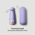 Charming purple 6-rib capsule umbrella with storage case, 18cm compact size - With Capsule Case / 6 Ribs / Light Purple