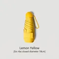 Ultra-compact lemon yellow 6-rib capsule umbrella for UV sun protection and rainy days - Without Case / 6 Ribs / Lemon Yellow