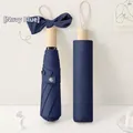 Paraguas plegable compacto azul marino con protección UV y funda de transporte a juego - Azul marino
