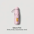 Compact capsule sun umbrella in cherry pink with UPF 50 plus UV protection rating - Without Case / 8 Ribs / Light Pink