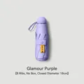 Portable charming purple 8-rib capsule umbrella with UPF50+ protection for sun and rain - Without Case / 8 Ribs / Light Purple