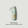 Compact mint green capsule sun umbrella with UPF50+ protection and 8 sturdy ribs - Without Case / 8 Ribs / Mint Green