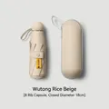 Ultra-compact 5-fold capsule sun and rain umbrella in sycamore beige with 8-rib frame - With Capsule Case / 8 Ribs / Sycamore Beige