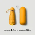 Portable mini yellow capsule umbrella with storage case, compact 18cm size and thin 4.5cm - Capsule 5-Fold Umbrella / Lemon Yellow