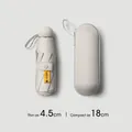Ultra-compact light grey five-fold sun umbrella with portable storage case - Capsule Case / 5-Fold 8-Ribs / Off White