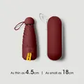 Ultra-compact wine red capsule sun umbrella with UV protection and 18cm storage case - Capsule 5-Fold Umbrella / Burgundy