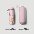 Compact pink five-fold UV protection sun umbrella with portable storage case 18cm - Capsule Case / 5-Fold 8-Ribs / Sakura Pink