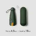 Dark green mini capsule umbrella with compact 18cm storage case - Capsule 5-Fold Umbrella / Dark Green