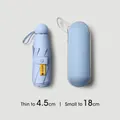 Mini light blue foldable umbrella with UPF 50+ protection and capsule storage case - Capsule Case / 5-Fold 8-Ribs / Sky Blue
