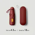 Mini burgundy 5-fold sun umbrella with capsule case for UV protection - Capsule Case / 5-Fold 8-Ribs / Burgundy