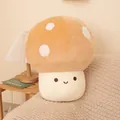 Cute light brown cartoon mushroom plush toy with white dots and a smiling face expression - 10cm Pendant with Keychain / Coffee