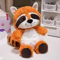 Adorable orange raccoon plush toy with soft faux fur and iconic striped tail gift - 25cm / Orange Raccoon