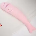 Coussin long en peluche poisson rose doux pour dormir sur le côté et le soutien - Fil de 80cm / Rose