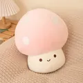 Adorable pink mushroom plush toy with a cute smiling face and white spots details - Pink