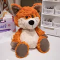 Soft orange and white fox plush toy sitting on a desk in a cozy room environment - 25cm / Orange Fox