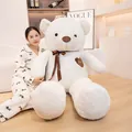 Giant white teddy bear plush toy with brown ribbon and heart detail, soft huggable gift - 60CM / Cream White (Ribbon Bow Style)